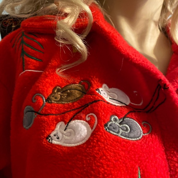 QUACKER FACTORY JACKET RED FLEECE WINTER Cats, Mice and Dogs - Picture 3 of 11